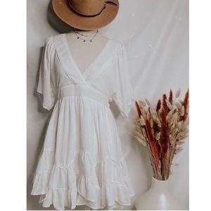NWT Storia Off-White “Reign” Boho Mini Dress